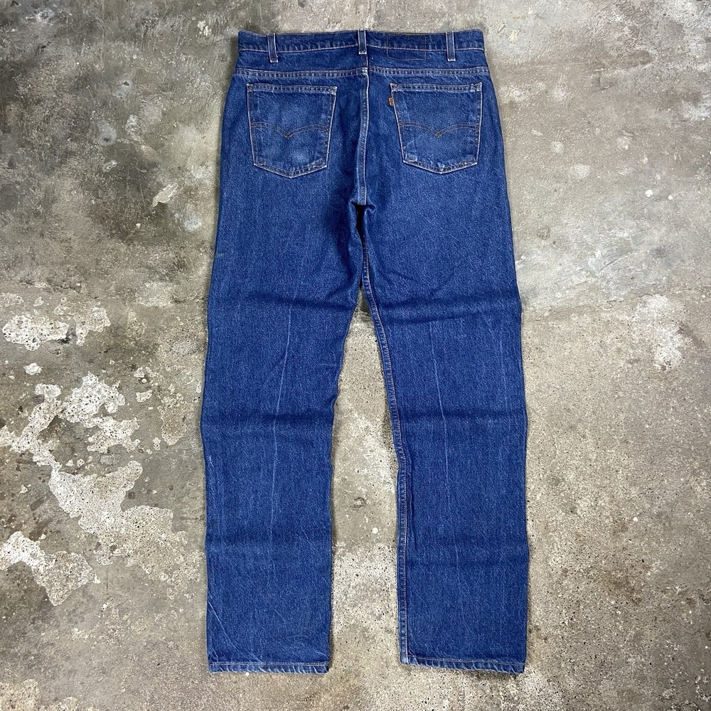 Vintage 80s Levi's 505 Jeans Size 36x33 Blue Denim Medium Wash Orange Tab - Picture 2 of 8